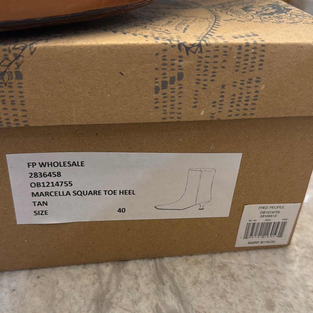 Marcella Square Toe Heel in Tan
